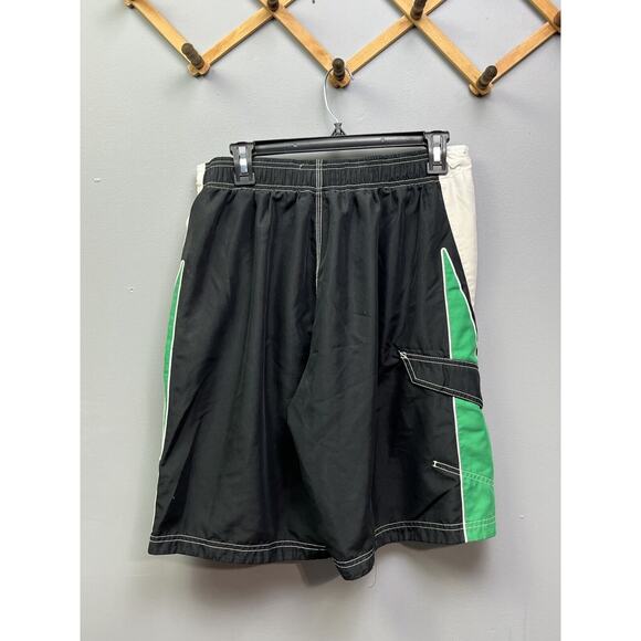 Speedo Swim Trunks Bathing Suit Mens Medium Green Mesh lining‎ pockets - Picture 2 of 7